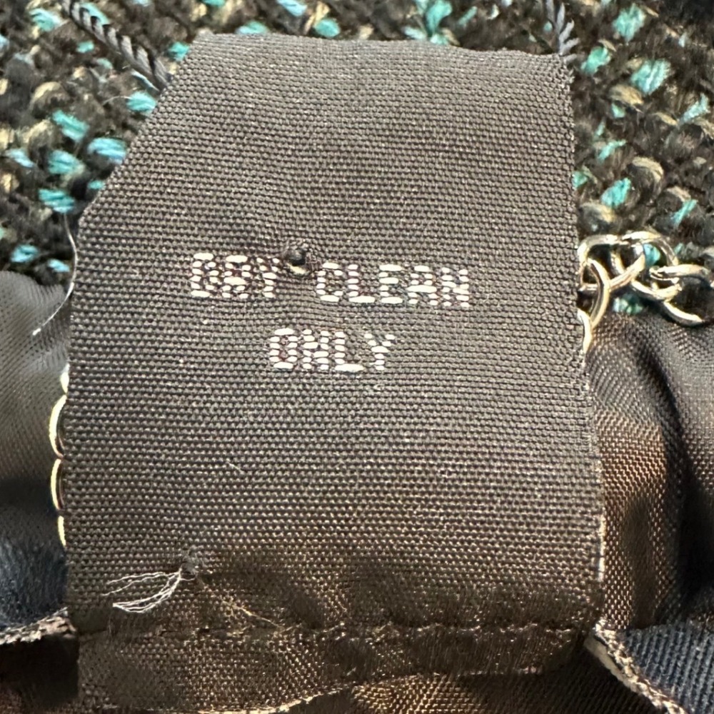 Milena Nicole Collection Teal Black Tweed Belted Jacket Coat Size 10 NWOT - Picture 13 of 15